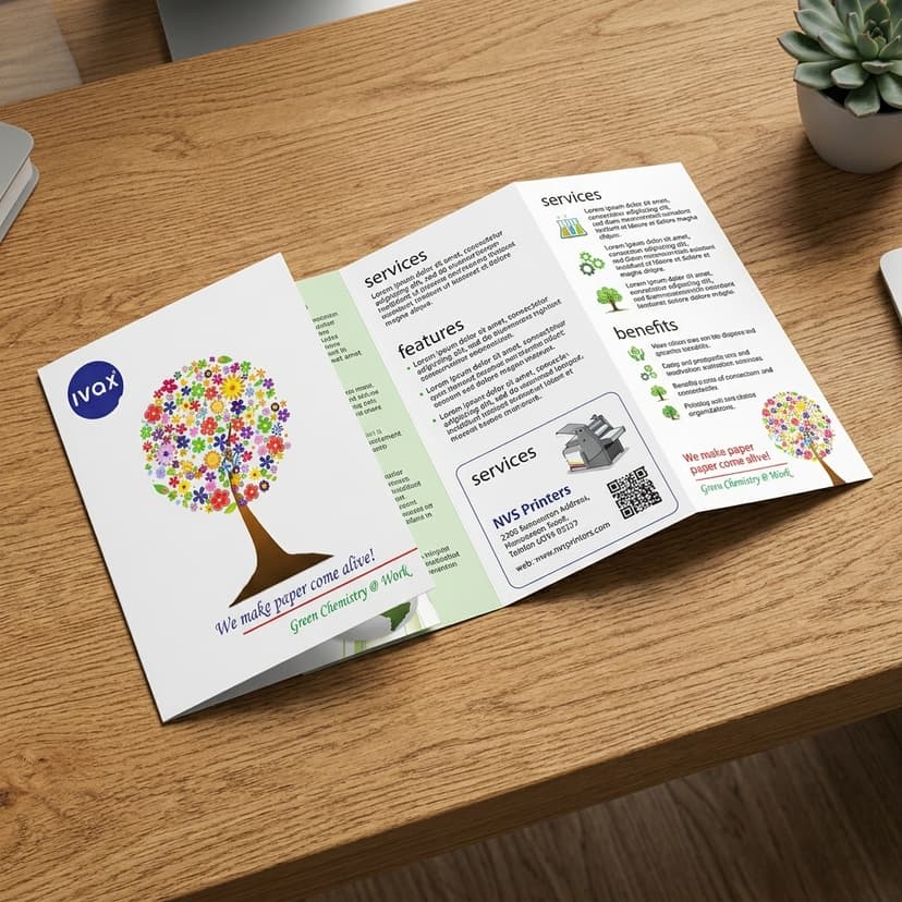 Custom tri-fold brochure sample Hyderabad — NVS Printers