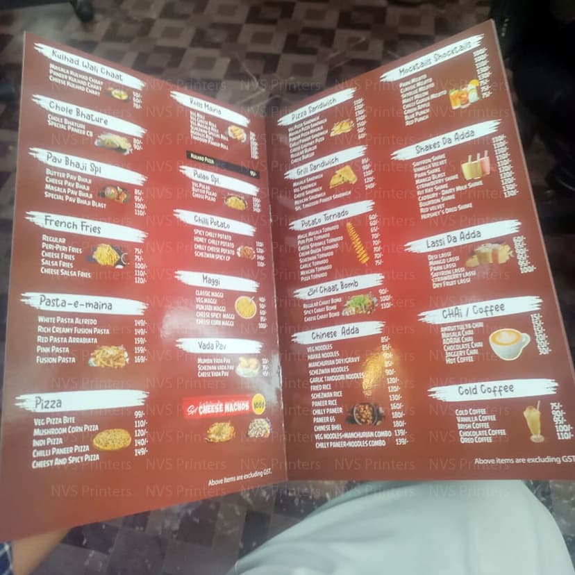 Restaurant menu printing Hyderabad